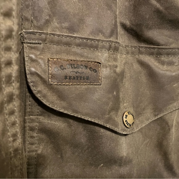 C.C. Filson Co. Seattle Tin Cloth Waxed Bomber Jacket w/ Vest Liner (removable!) - Picture 8 of 12